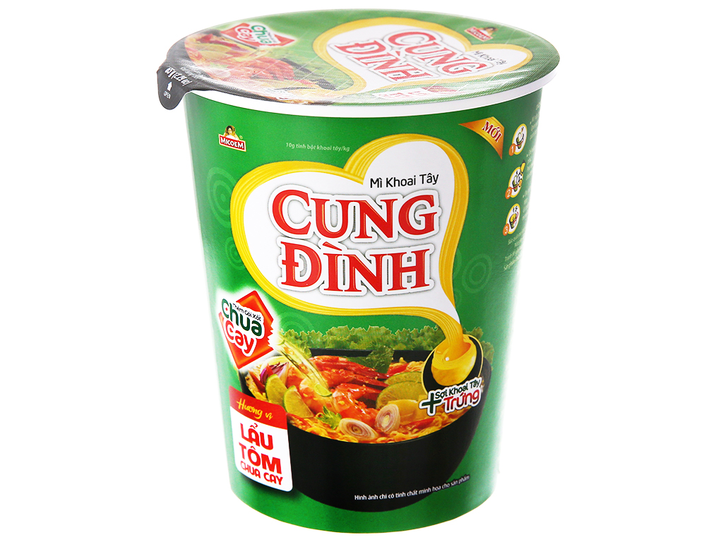 Mì ly Cung đình khoai tây lẩu tôm chua cay 70g Thùng 24 ly